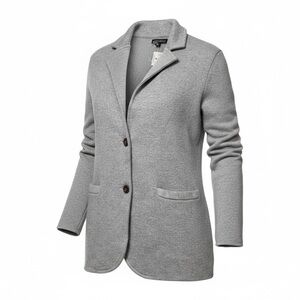 J.Crew Mercantile SZ XS Gray Two Button Pocket Sweater Blazer Jacket Cotton